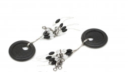 Стопор с вертлюгом Namazu ROLLING SWIVEL PEARL BEADS AND OLIVE RUBBER STOPPER , р. M уп.4 шт